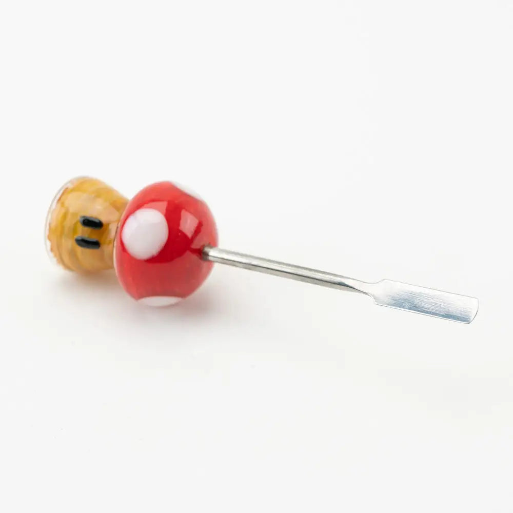 Empire Glassworks red white mushroom borosilicate glass dab tool