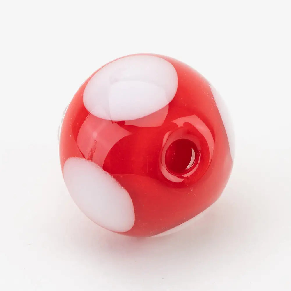 Empire Glassworks glossy red mushroom spinner cap carb cap with white spots