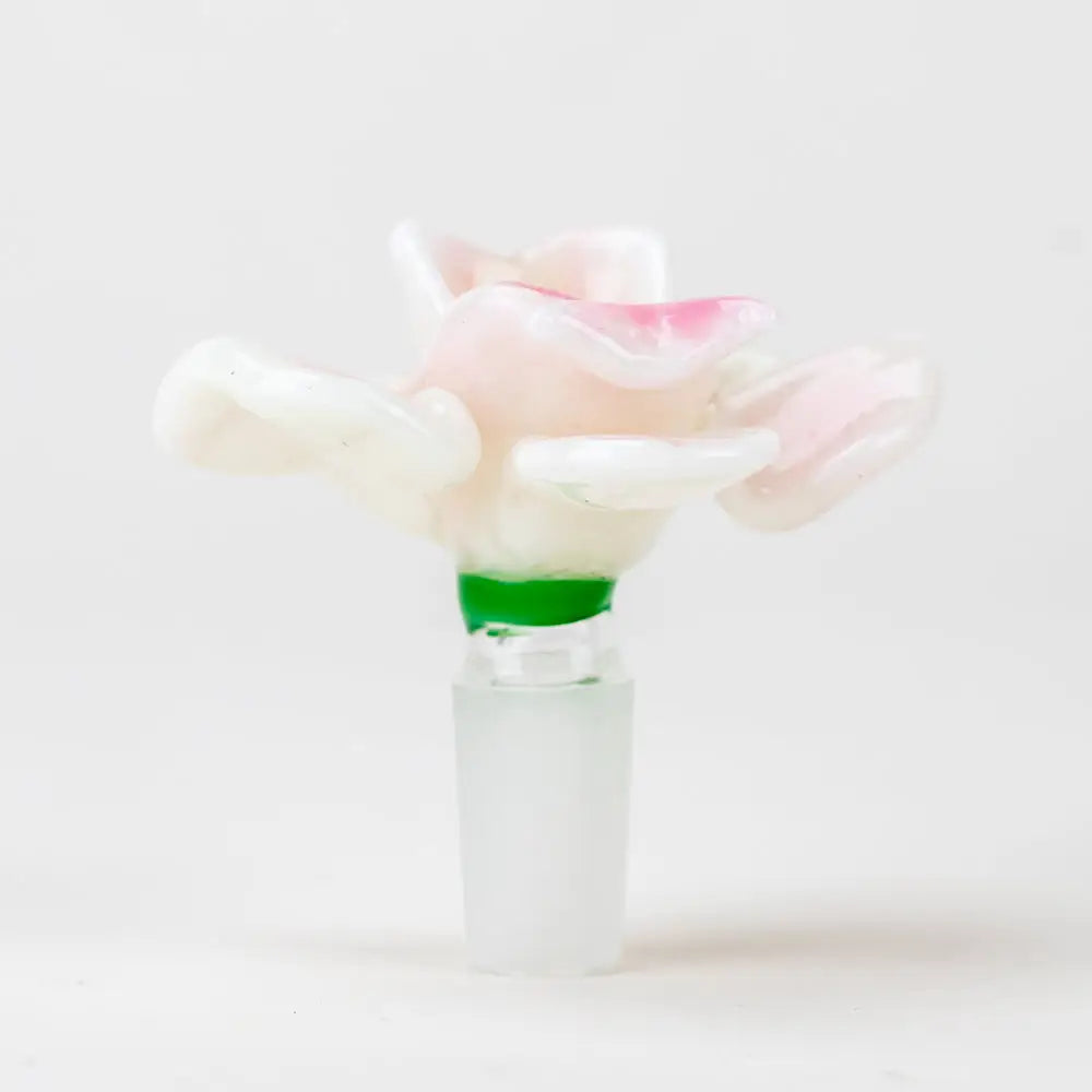 Empire Glassworks Orchid 14mm pink glass bowl piece with rose design