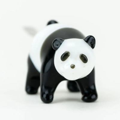 Glossy black and white Empire Glassworks panda dab tool in borosilicate glass