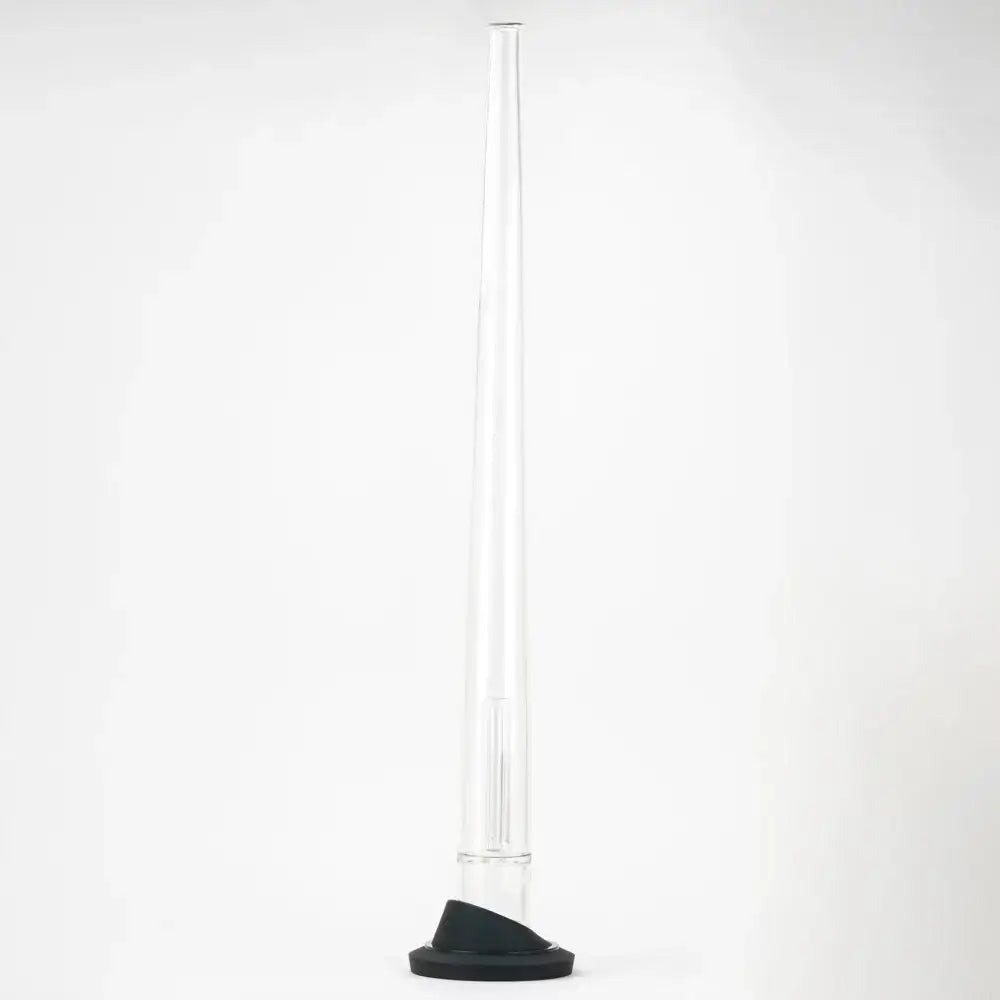 Empire Glassworks Peak Attachment Display Stand with clear glass pipe and black base