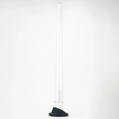 Empire Glassworks Peak Attachment Display Stand with clear glass pipe and black base