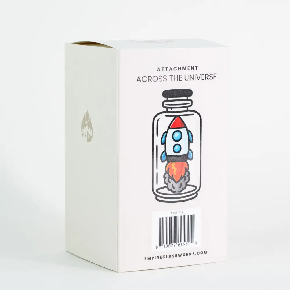 Empire Glassworks Peak Attachment Rocket Ship in white box
