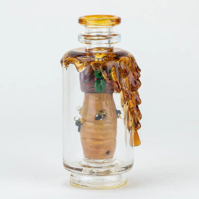 Empire Glassworks Peak Attachment with bees and honey-dripping glass bottle