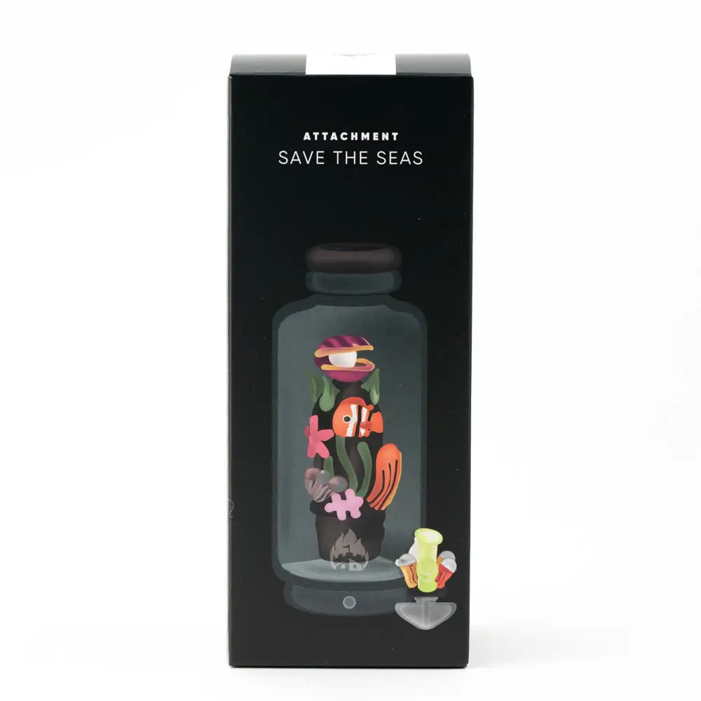Empire Glassworks Peak Attachment Save the Seas glass bottle with sea creatures