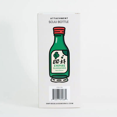 Empire Glassworks Peak Attachment green hand-blown soju bottle