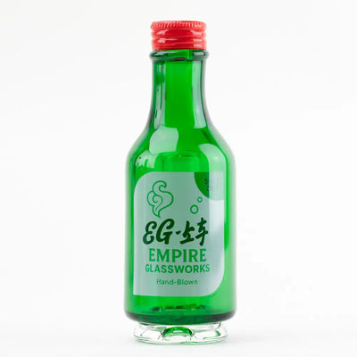 Empire Glassworks Peak Attachment Soju Bottle in vibrant green glass