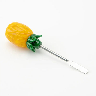Empire Glassworks pineapple dab tool in borosilicate glass with yellow handle