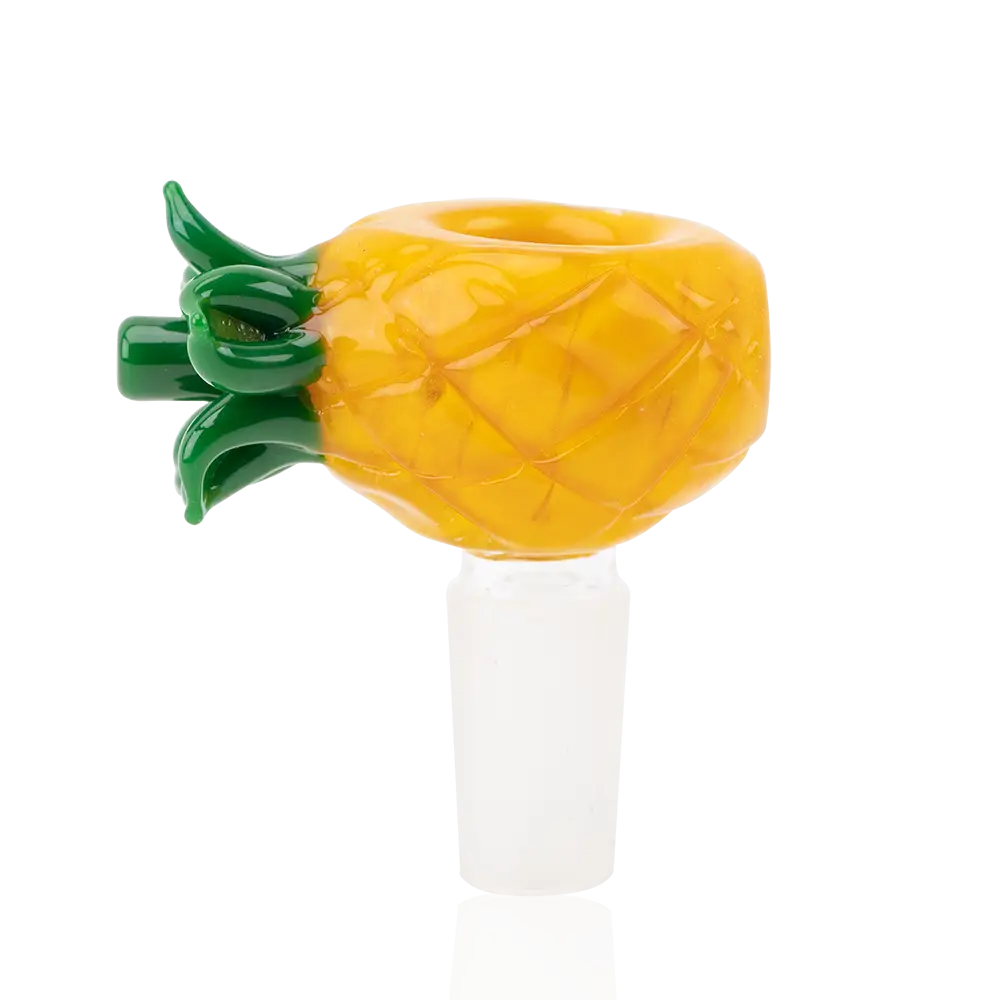 Vibrant yellow Empire Glassworks pineapple glass bowl piece 14mm