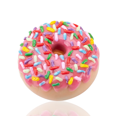 Empire Glassworks pink sprinkle donut hand pipe with pink frosting and colorful sprinkles