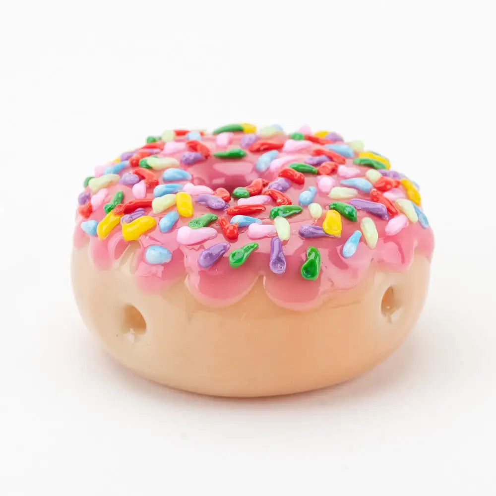 Empire Glassworks pink sprinkle donut hand pipe with rainbow sprinkles