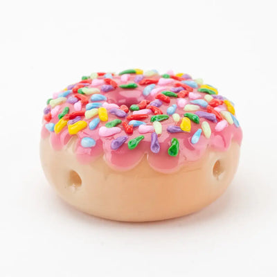 Empire Glassworks pink sprinkle donut hand pipe with rainbow sprinkles