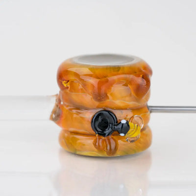 Empire Glassworks Poker Wand Beehive Glass Hand Pipe with Bee Figurine