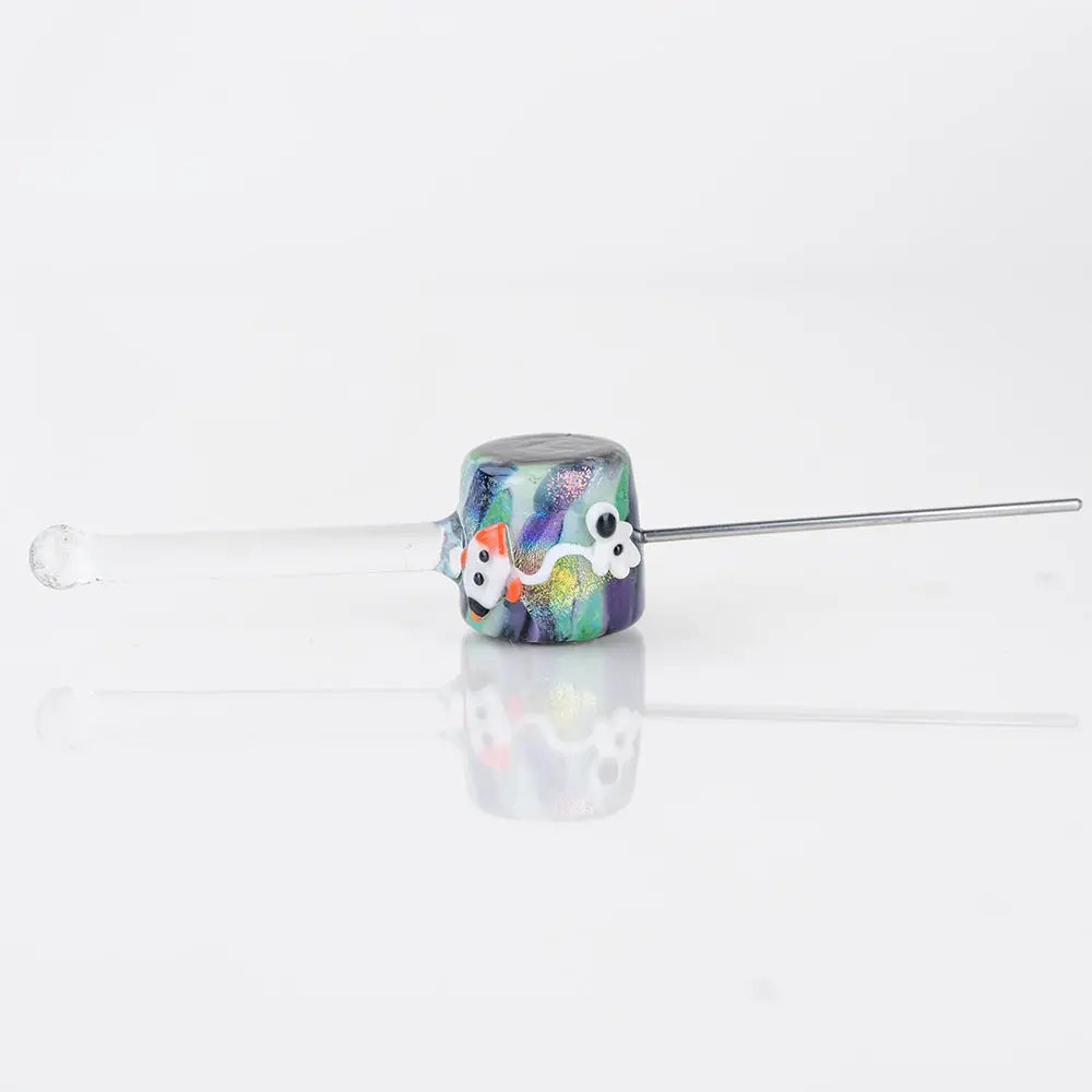 Empire Glassworks Poker Wand glass hand pipe with iridescent swirls
