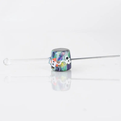 Empire Glassworks Poker Wand glass hand pipe with iridescent swirls