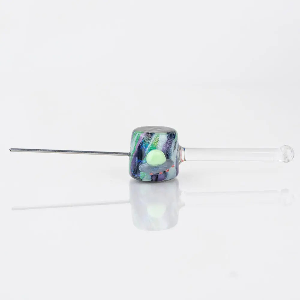 Empire Glassworks poker wand galactic glass hand pipe with cosmic UFO bead