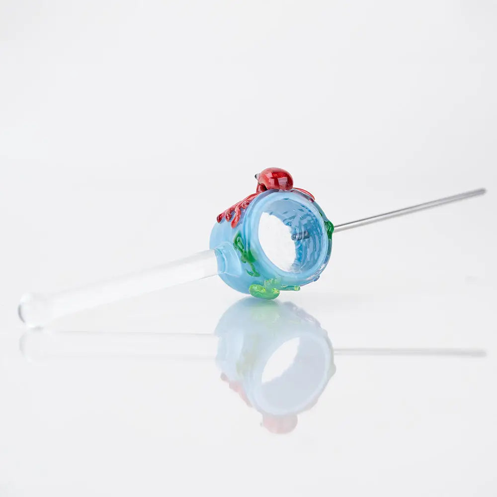 Empire Glassworks Poker Wand glass hand pipe with translucent blue bowl