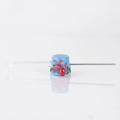 Empire Glassworks Poker Wand Under the Sea glass hand pipe with blue octopus