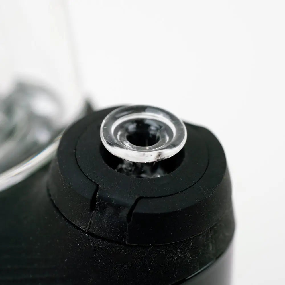 Empire Glassworks UV pink proxy glass joystick for Puffco Proxy with black rubber base and clear glass top cap