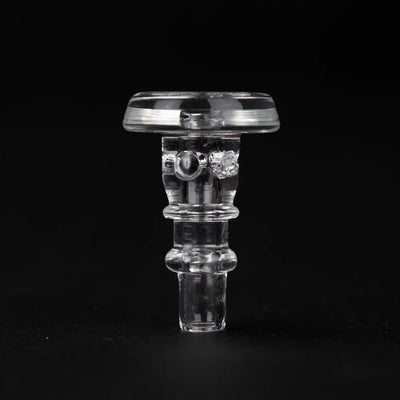 Empire Glassworks Puffco glass joystick cap with carved clear glass bowl