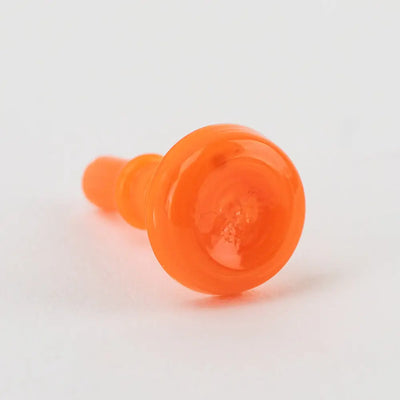 Bright orange glossy plastic earplug for Empire Glassworks Puffco Joystick on Puffco Peak Pro