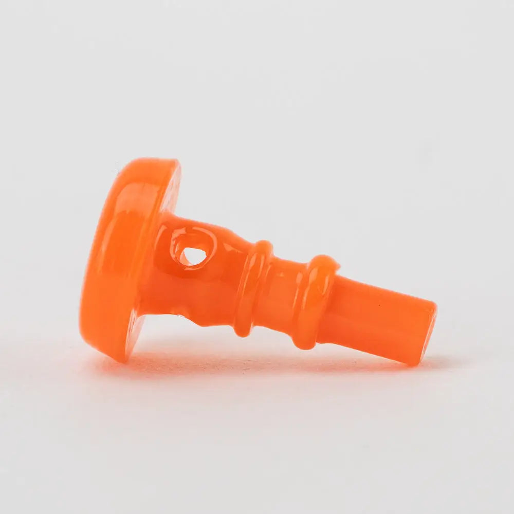 Bright orange Empire Glassworks Puffco Joystick wheel hubcap for Peak Pro