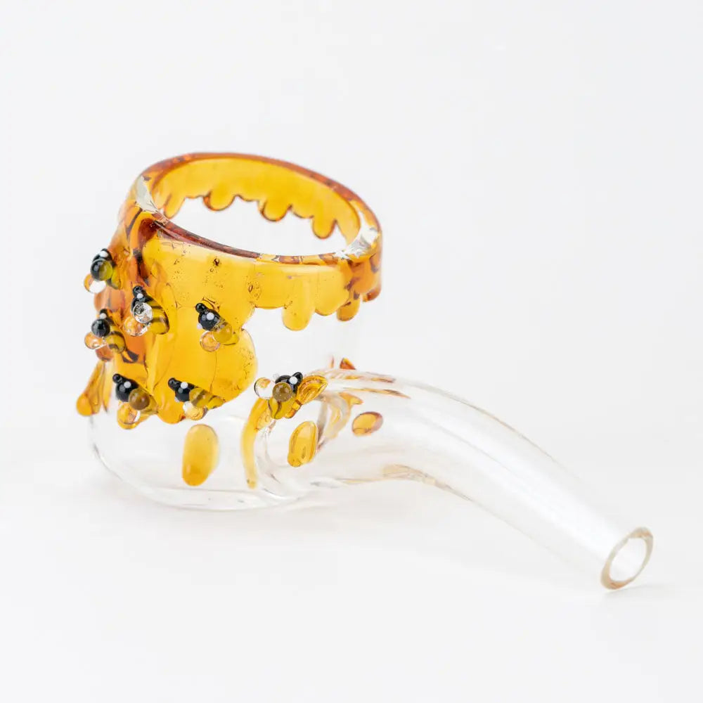 Empire Glassworks Puffco Proxy Attachment: Translucent Amber Beehive Sherlock Pipe