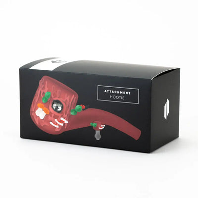 Empire Glassworks Puffco Proxy Attachment Sherlock Hootie red ceramic pipe with cartoon face