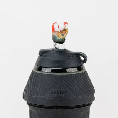 Black Empire Glassworks Puffco Proxy attachment with colorful under the sea glass top