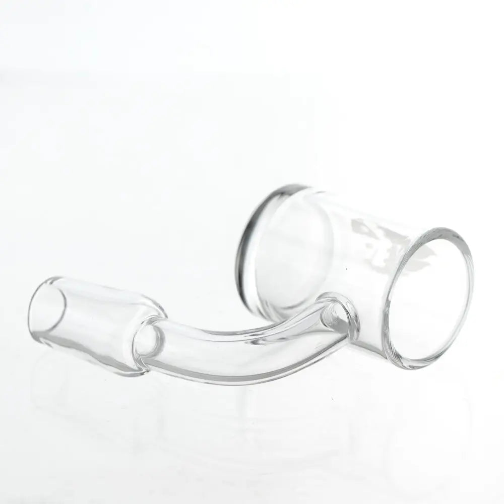 Clear Empire Glassworks quartz banger with curved glass downstem