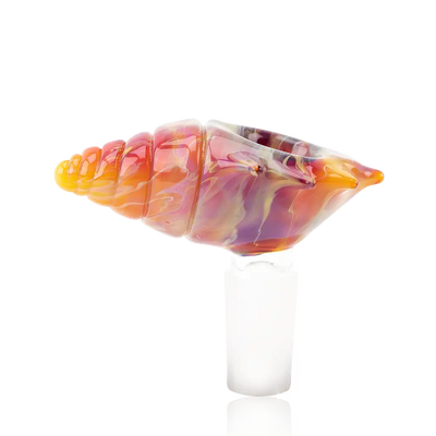 Empire Glassworks seashell glass bowl piece, 14mm spiral with vibrant gradient hues