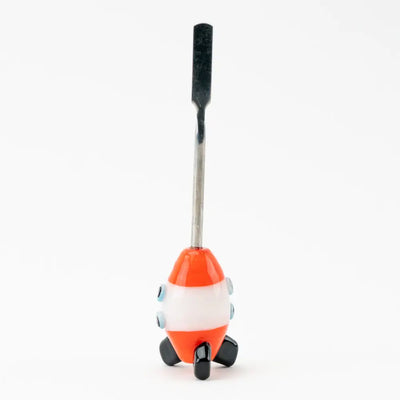 Empire Glassworks Space Cruiser dab tool in orange and white glass