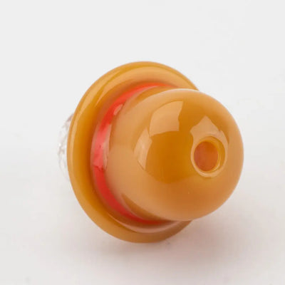 Empire Glassworks amber glass spinner cap carb cap with red ring hole