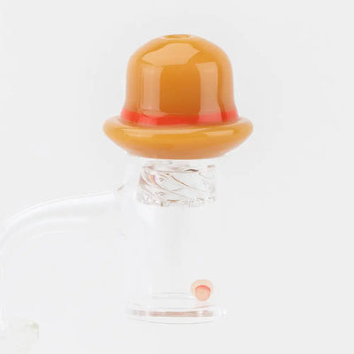 Empire Glassworks Spinner Cap Carb Cap with orange glass bowl and red band