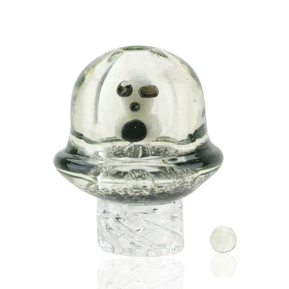 Empire Glassworks ghost spinner cap carb cap with black bead eyes