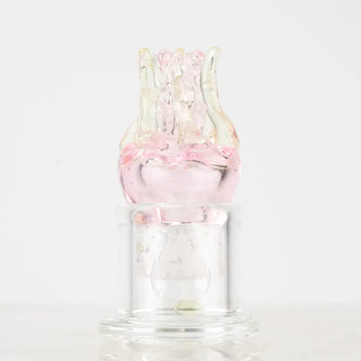 Empire Glassworks Spinner Cap UV Jellyfish Carb Cap in translucent pink glass