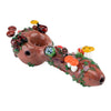 Whimsical ’Empire Glassworks Bug’s Life Spoon Pipe’ with colorful mushrooms and forest elements