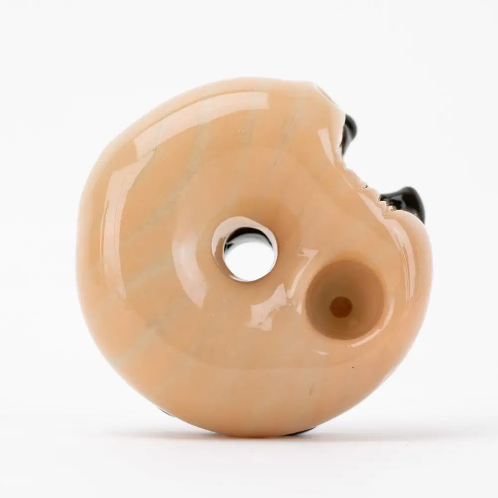 Empire Glassworks Sprinkle Donut glass hand pipe in beige with black accents