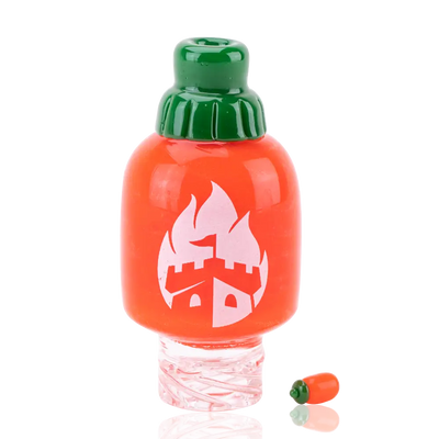 Vibrant orange chili Empire Glassworks Sriracha spinner carb cap