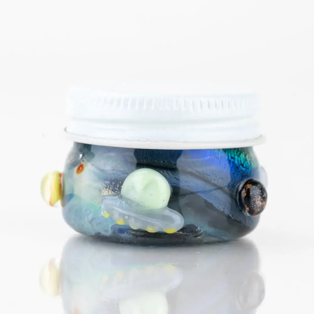 Empire Glassworks Terp Jar Across the Universe in swirling blue space design