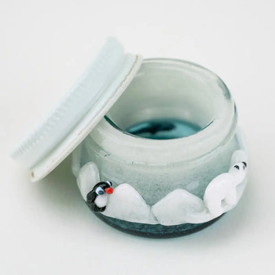 Empire Glassworks Terp Jar Avenge the Arctic with polar bears and penguin