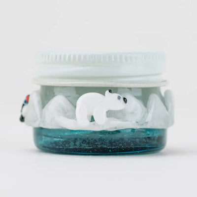 Empire Glassworks Terp Jar with polar bear in glittery ice jar