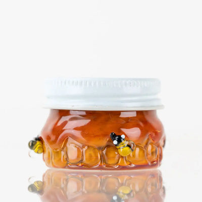 Empire Glassworks Terp Jar Honeycomb with bees and amber glass