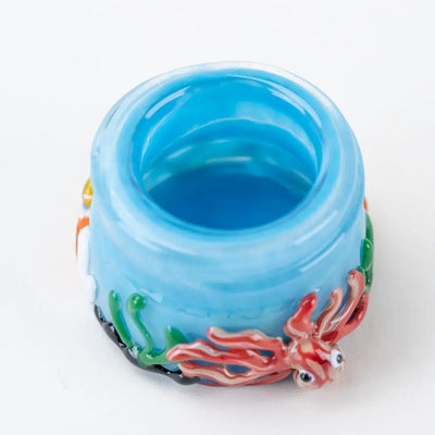 Empire Glassworks Terp Jar with blue ceramic octopus and coral