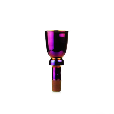 Empire Hookah Peafowl Edition: Iridescent Glass Bowl with Stem and Cork Base in Royal Blue Finish