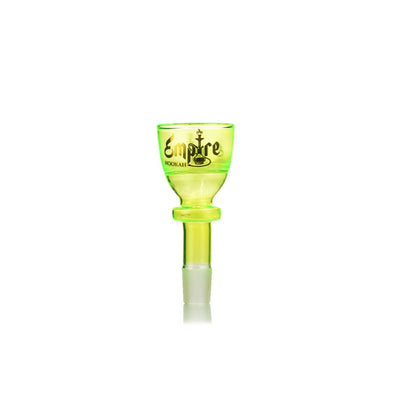 Vibrant lime green glass Empire Hookah Skull bowl with detailed skull design