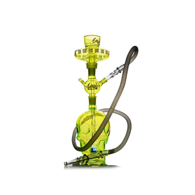 Vibrant yellow Empire Hookah Skull Edition with detailed skull design