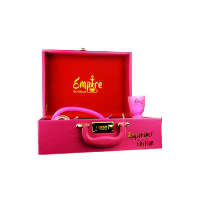 Pink Briefcase-style Hookah Kit - Empire Hookah Skyscraper Edition: High-performance Hookah