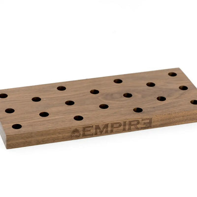 Empire wooden bowl piece display with holes and logo