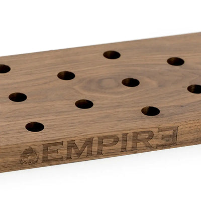 Empire wooden bowl piece display with walnut board and engraved holes